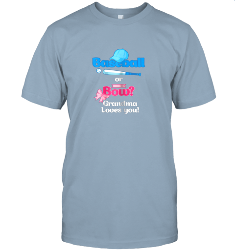 jb2e baseball or bows gender reveal shirt grandma loves you jersey t shirt 60 front light blue