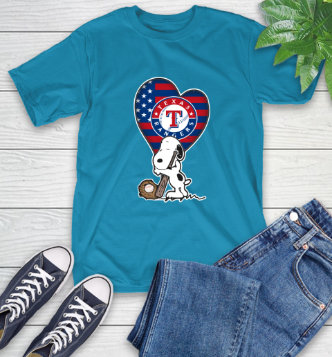 Texas Rangers MLB Baseball The Peanuts Movie Adorable Snoopy T-Shirt 8
