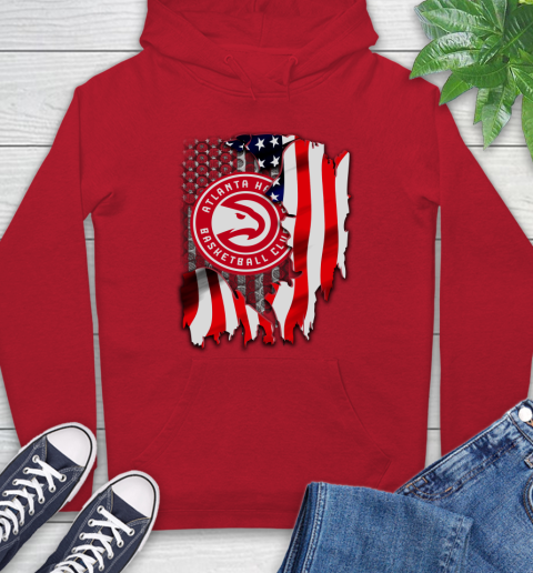 Atlanta Hawks NBA Basketball American Flag Hoodie 10