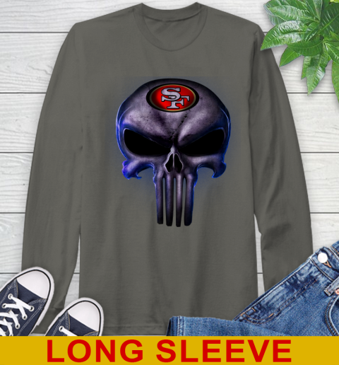 San Francisco 49ers NFL Football Punisher Skull Sports Long Sleeve T-Shirt 10