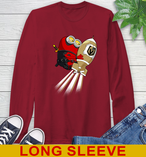 NHL Hockey Vegas Golden Knights Deadpool Minion Marvel Shirt Long Sleeve T-Shirt 9