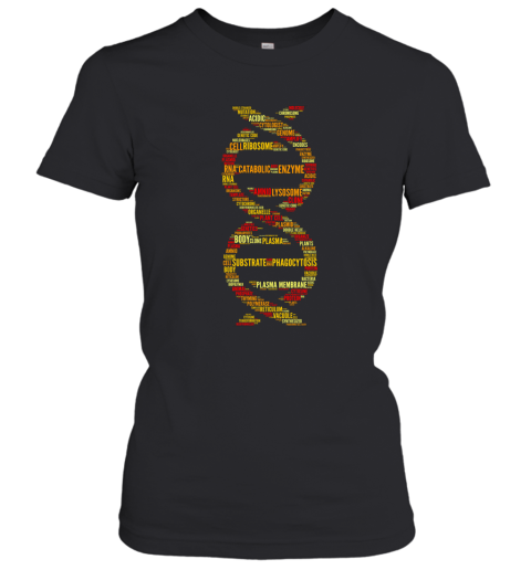 DNA Molecule Word Cloud  Biology Science T Shirt Women T-Shirt