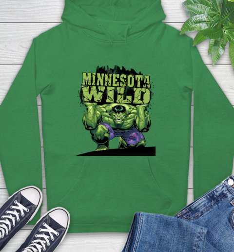 Minnesota Wild NHL Hockey Incredible Hulk Marvel Avengers Sports Hoodie - Image 9