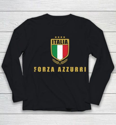 Forza Azzurri football shirt Italy Italia team championship Youth Long Sleeve