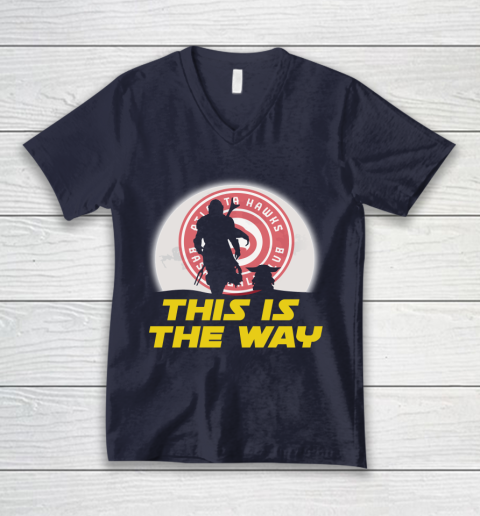 Atlanta Hawks NBA Basketball Star Wars Yoda And Mandalorian This Is The Way V-Neck T-Shirt 2