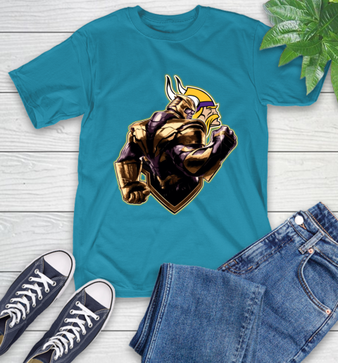 NFL Thanos Avengers Endgame Football Sports Minnesota Vikings T-Shirt 8