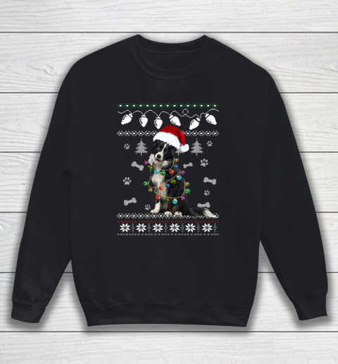Border Collie Christmas Dog Light Ugly Sweatshirt