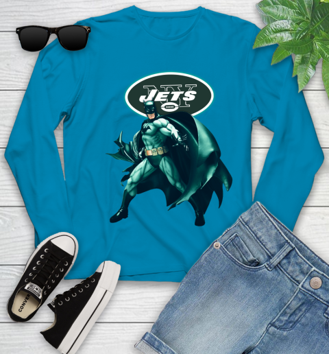 NFL Batman Football Sports New York Jets Youth Long Sleeve 7