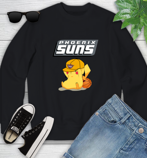 NBA Pikachu Basketball Sports Phoenix Suns Youth Sweatshirt 2