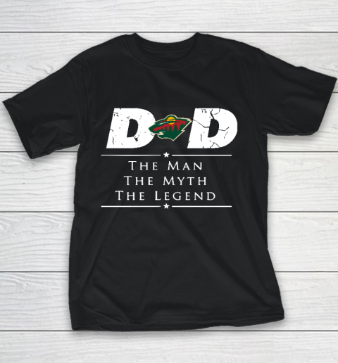 Minnesota Wild NHL Ice Hockey Dad The Man The Myth The Legend Youth T-Shirt