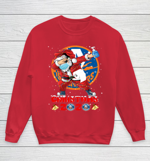 New York Islanders Funny Santa Claus Dabbing Christmas 2020 NHL Youth Sweatshirt 7