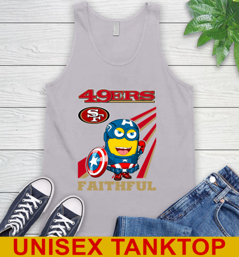 NFL Football San Francisco 49ers Captain America Marvel Avengers Minion Faithful Shirt Tank Top 3