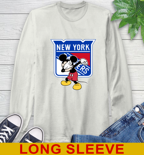 New York Rangers NHL Hockey Dabbing Mickey Disney Sports Long Sleeve T-Shirt 12