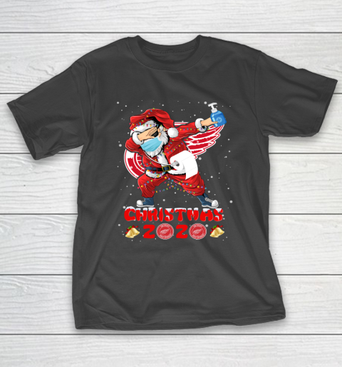 Detroit Red Wings Funny Santa Claus Dabbing Christmas 2020 NHL T-Shirt