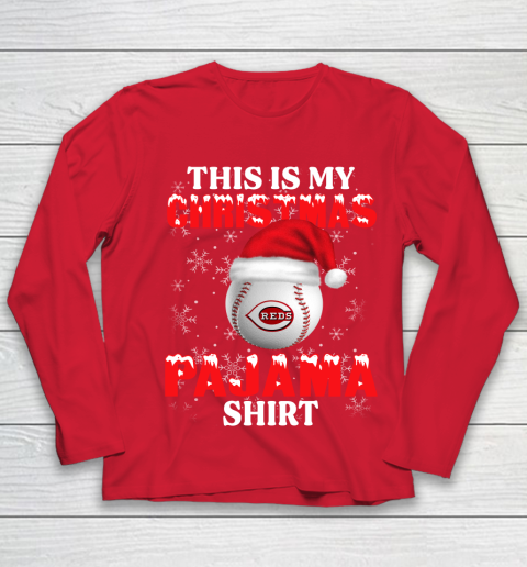 Cincinnati Reds This Is My Christmas Pajama Shirt MLB Youth Long Sleeve 8