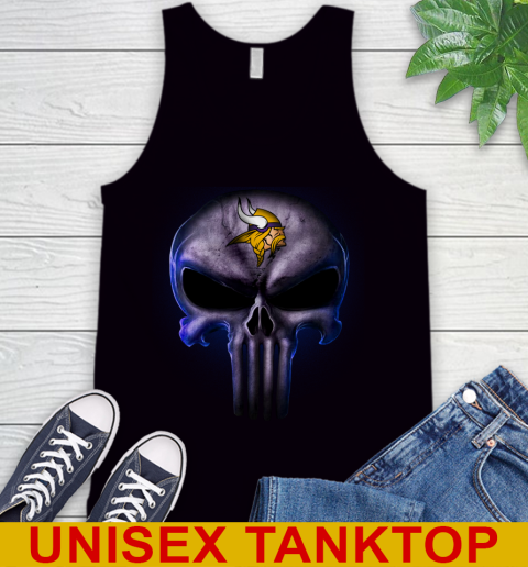 Minnesota Vikings NFL Football Punisher Skull Sports Tank Top