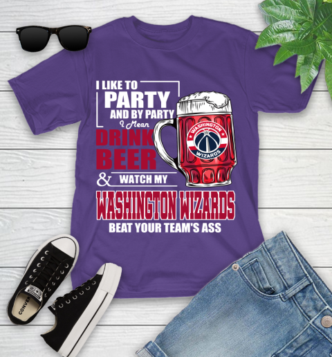 NBA Drink Beer and Watch My Washington Wizards Beat Your Team's Ass Basketball Youth T-Shirt 3