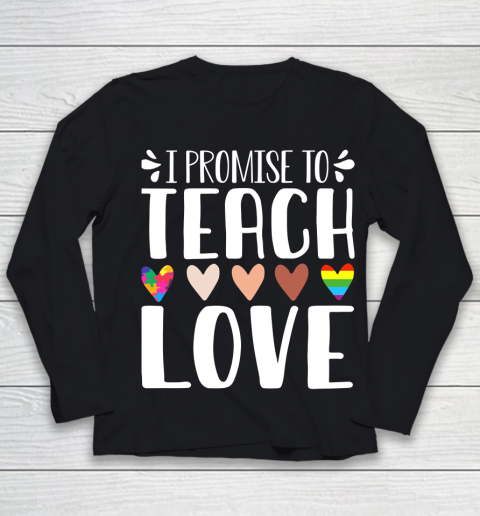 I Promise To Teach Love Autism African LGBT Pride Youth Long Sleeve