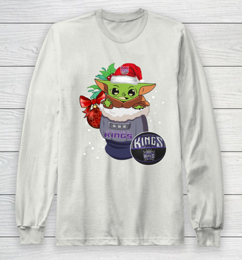 Sacramento Kings Christmas Baby Yoda Star Wars Funny Happy NBA Long Sleeve T-Shirt 12