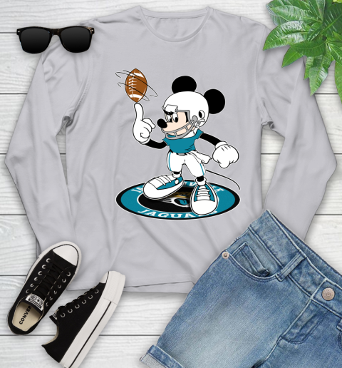 NFL Football Jacksonville Jaguars Cheerful Mickey Disney Shirt Youth Long Sleeve 5