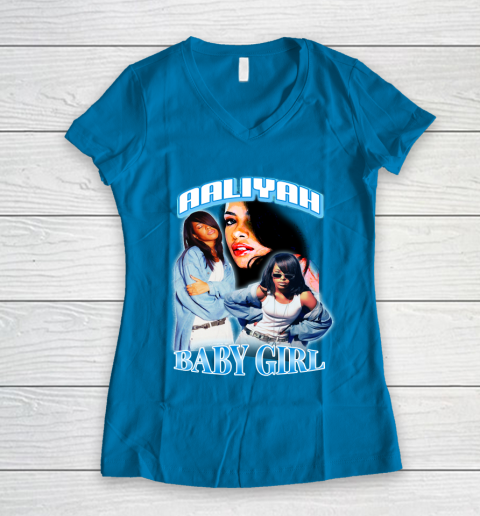 Aaliyah T Shirt Baby Girl Women's V-Neck T-Shirt 5