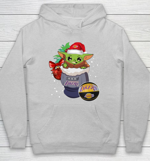 Los Angeles Lakers Christmas Baby Yoda Star Wars Funny Happy NBA Hoodie 6