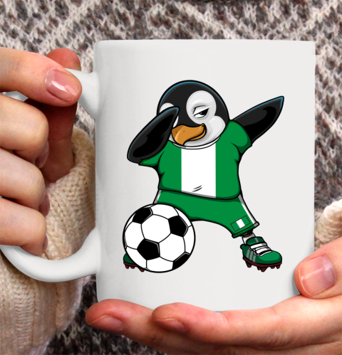 Dabbing Penguin Nigeria Soccer Fans Jersey Football Lovers Ceramic Mug 11oz