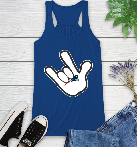 New England Patriots NFL Football Mickey Rock Hand Disney Racerback Tank 9