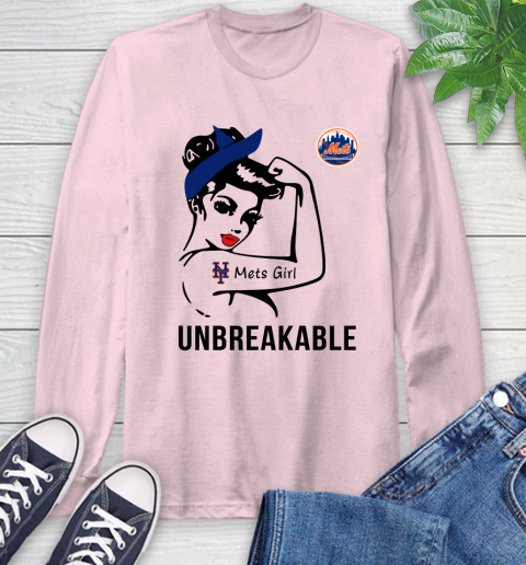 MLB New York Mets Girl Unbreakable Baseball Sports Long Sleeve T-Shirt 8
