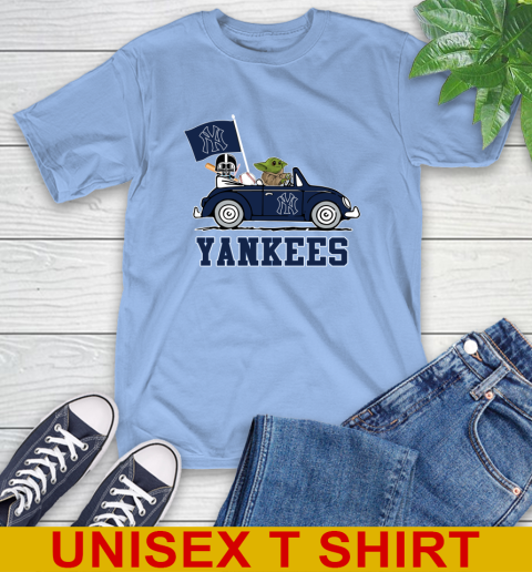 MLB Baseball New York Yankees Darth Vader Baby Yoda Driving Star Wars Shirt T-Shirt 11