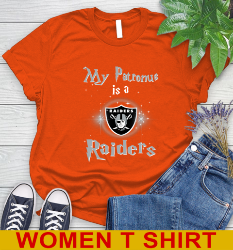 NFL Football Harry Potter My Patronus Is A Oakland Raiders Women's T-Shirt 3