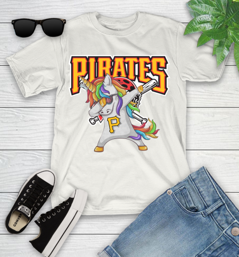 Pittsburgh Pirates MLB Baseball Funny Unicorn Dabbing Sports Youth T-Shirt