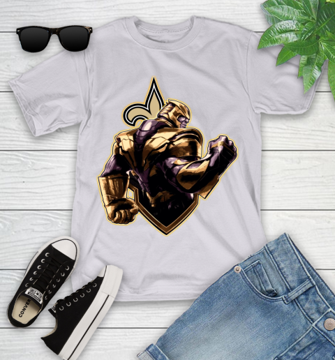 NFL Thanos Avengers Endgame Football Sports New Orleans Saints Youth T-Shirt 4