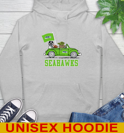 NFL Football Seattle Seahawks Darth Vader Baby Yoda Driving Star Wars Shirt Hoodie 6