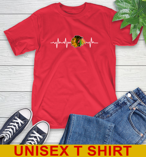 Chicago Blackhawks NHL Hockey Heart Beat Shirt T-Shirt 12
