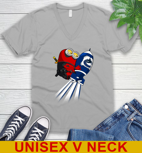 NHL Hockey Vancouver Canucks Deadpool Minion Marvel Shirt V-Neck T-Shirt 3
