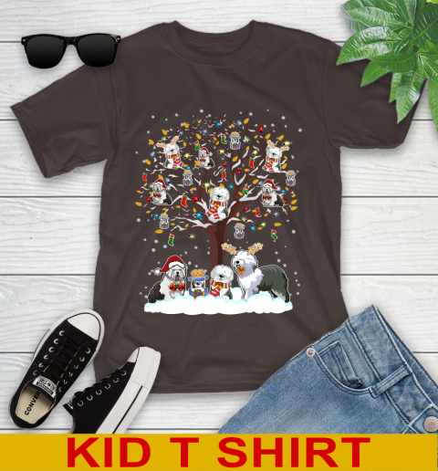 Old english Sheep dog dog pet lover light christmas tree shirt 102