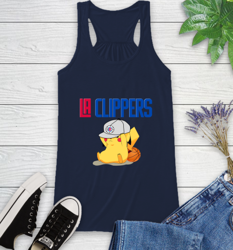 NBA Pikachu Basketball Sports Los Angeles Clippers Racerback Tank 12