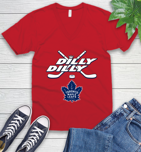 NHL Toronto Maple Leafs Dilly Dilly Hockey Sports V-Neck T-Shirt 7