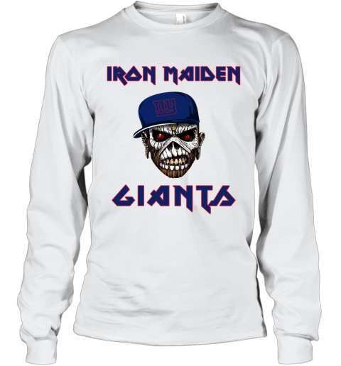 NFL New York Giants Iron Maiden Rock Band Music Football Sports toD4z7oEZ1D long sleeve tee 14 95 151514 front white