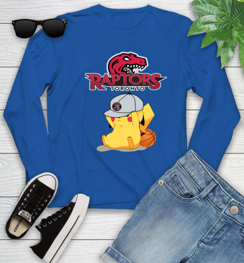 NBA Pikachu Basketball Sports Toronto Raptors Youth Long Sleeve 9
