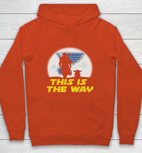St.Louis Blues NHL Ice Hockey Star Wars Yoda And Mandalorian This Is The Way Youth Hoodie 3