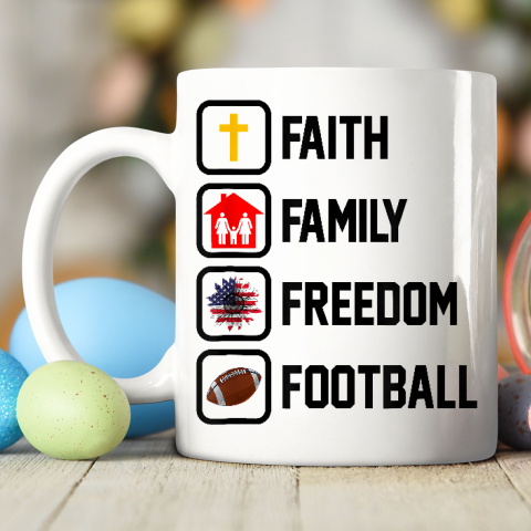 Faith Family Freedom Football Christian Ceramic Mug 11oz 5