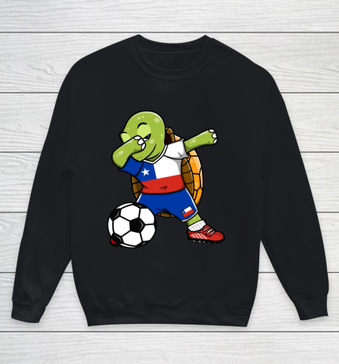 Dabbing Turtle Chile Soccer Fans Jersey Chilean Football Youth Sweatshirt