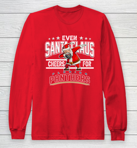 Florida Panthers Even Santa Claus Cheers For Christmas NHL Long Sleeve T-Shirt 7