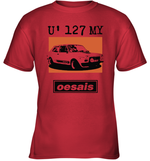 xq4n u 127 my oesais 127 abarth car oesais youth t shirt 26 front red