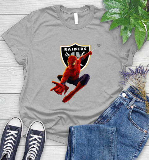 NFL Spider Man Avengers Endgame Football Oakland Raiders Women's T-Shirt 5
