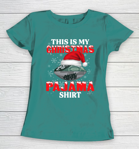 New York Jets This Is My Christmas Pajama Shirt NFL Women's T-Shirt 10