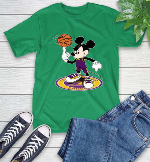 NBA Basketball Los Angeles Lakers Cheerful Mickey Disney Shirt T-Shirt 8