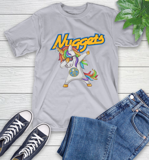 Denver Nuggets NBA Basketball Funny Unicorn Dabbing Sports T-Shirt 6